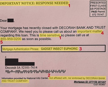 Mortgage Postcard Scam - Beware!
