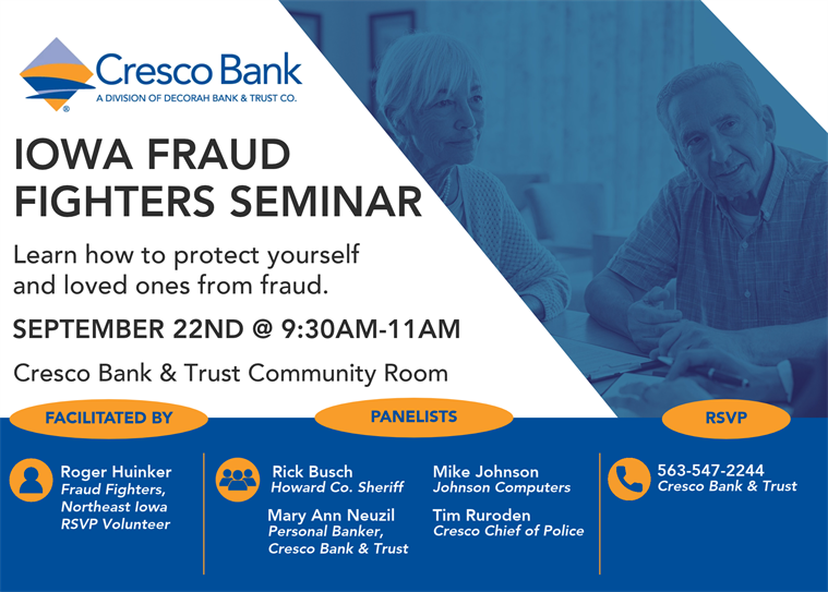Cresco Bank & Trust to Host Iowa Fraud Fighters Event
