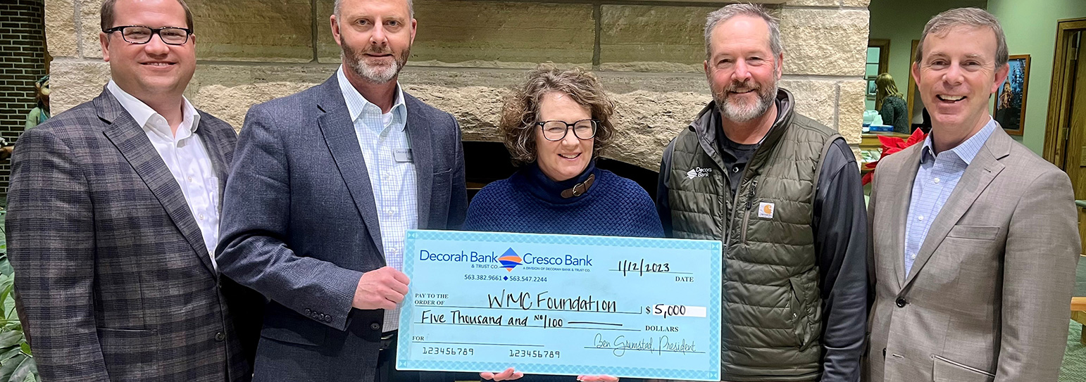 Decorah Bank Contributes $5,000 to the Winneshiek Medical Center Foundation