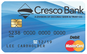 Decorah Bank debit card